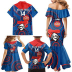 Custom NRL Knights NAIDOC Week Family Matching Mermaid Dress and Hawaiian Shirt Keep The Fire Burning Indigenous Art