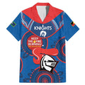 Custom NRL Knights NAIDOC Week Family Matching Mermaid Dress and Hawaiian Shirt Keep The Fire Burning Indigenous Art