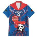 Custom NRL Knights NAIDOC Week Family Matching Mermaid Dress and Hawaiian Shirt Keep The Fire Burning Indigenous Art