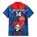 Custom NRL Knights NAIDOC Week Family Matching Mermaid Dress and Hawaiian Shirt Keep The Fire Burning Indigenous Art