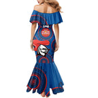 Custom NRL Knights NAIDOC Week Family Matching Mermaid Dress and Hawaiian Shirt Keep The Fire Burning Indigenous Art