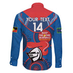 Custom NRL Knights NAIDOC Week Family Matching Off Shoulder Short Dress and Hawaiian Shirt Keep The Fire Burning Indigenous Art