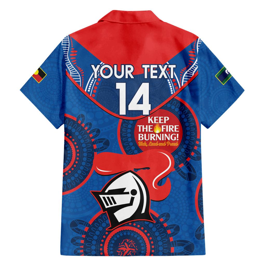 Custom NRL Knights NAIDOC Week Family Matching Puletasi and Hawaiian Shirt Keep The Fire Burning Indigenous Art