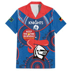 Custom NRL Knights NAIDOC Week Family Matching Short Sleeve Bodycon Dress and Hawaiian Shirt Keep The Fire Burning Indigenous Art