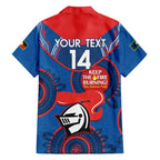 Custom NRL Knights NAIDOC Week Family Matching Short Sleeve Bodycon Dress and Hawaiian Shirt Keep The Fire Burning Indigenous Art