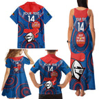 Custom NRL Knights NAIDOC Week Family Matching Tank Maxi Dress and Hawaiian Shirt Keep The Fire Burning Indigenous Art