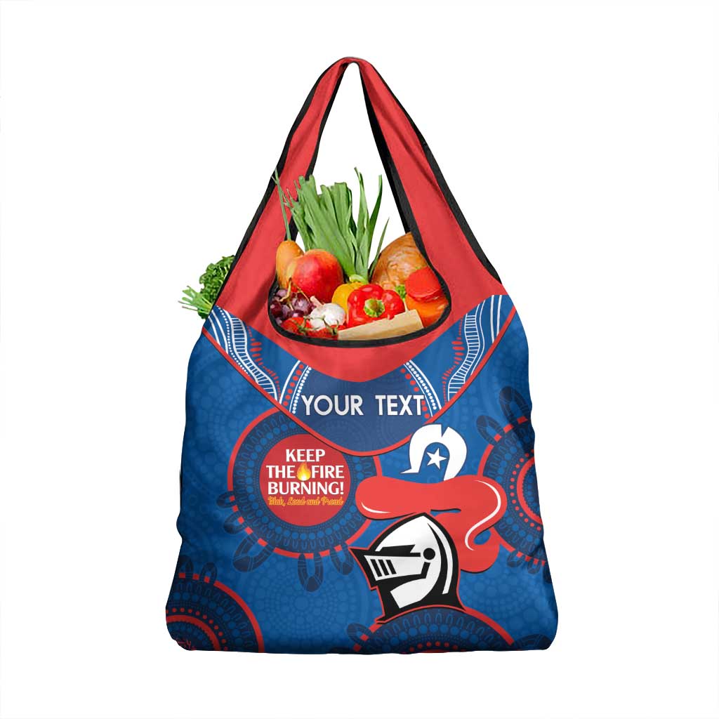 Custom NRL Knights NAIDOC Week Grocery Bag Keep The Fire Burning Indigenous Art