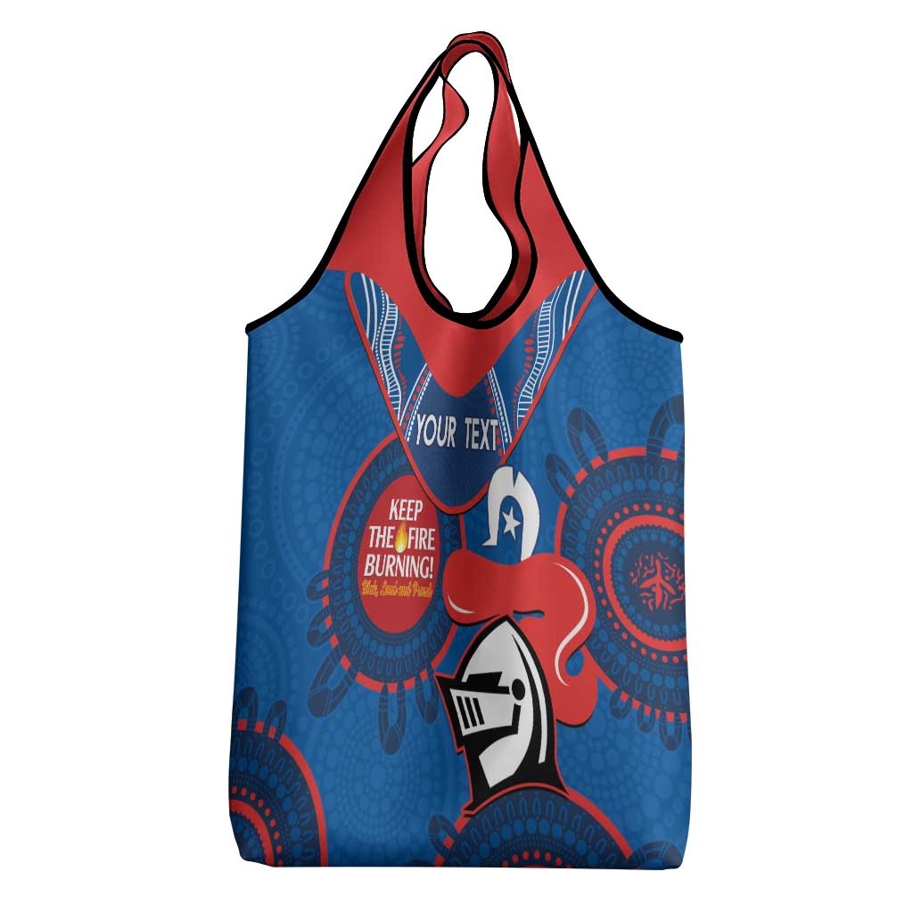 Custom NRL Knights NAIDOC Week Grocery Bag Keep The Fire Burning Indigenous Art