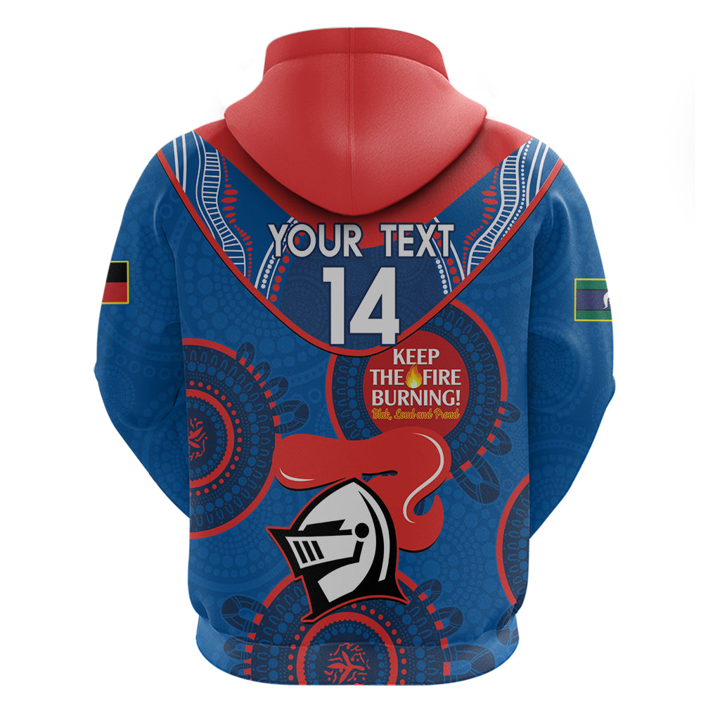 Custom NRL Knights NAIDOC Week Hoodie Keep The Fire Burning Indigenous Art