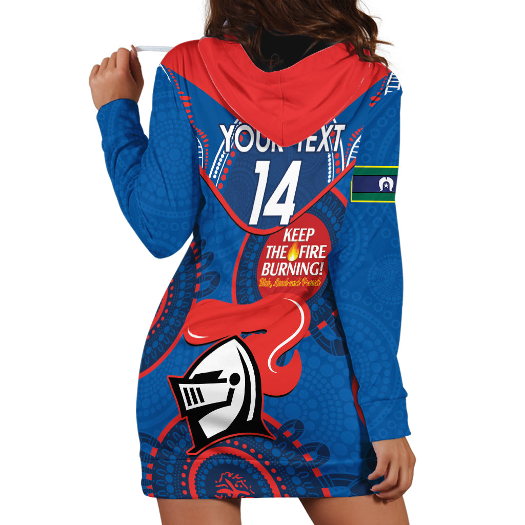 Custom NRL Knights NAIDOC Week Hoodie Dress Keep The Fire Burning Indigenous Art