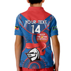 Custom NRL Knights NAIDOC Week Kid Polo Shirt Keep The Fire Burning Indigenous Art