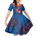 Custom NRL Knights NAIDOC Week Kid Short Sleeve Dress Keep The Fire Burning Indigenous Art