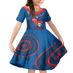 Custom NRL Knights NAIDOC Week Kid Short Sleeve Dress Keep The Fire Burning Indigenous Art