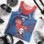 Custom NRL Knights NAIDOC Week Men Tank Top Keep The Fire Burning Indigenous Art