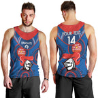 Custom NRL Knights NAIDOC Week Men Tank Top Keep The Fire Burning Indigenous Art