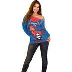 Custom NRL Knights NAIDOC Week Off Shoulder Sweater Keep The Fire Burning Indigenous Art