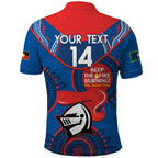 Custom NRL Knights NAIDOC Week Polo Shirt Keep The Fire Burning Indigenous Art
