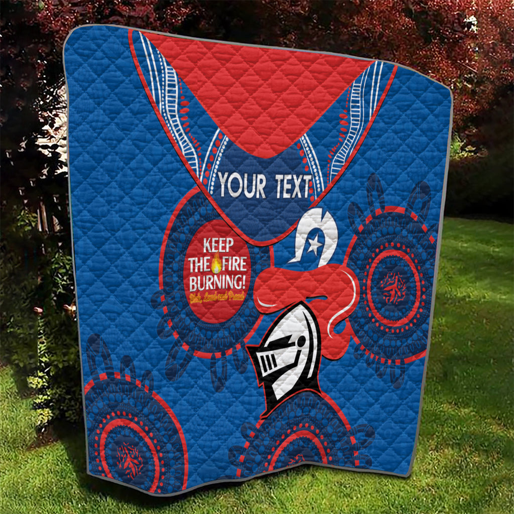 Custom NRL Knights NAIDOC Week Quilt Keep The Fire Burning Indigenous Art