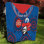 Custom NRL Knights NAIDOC Week Quilt Keep The Fire Burning Indigenous Art