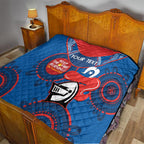 Custom NRL Knights NAIDOC Week Quilt Keep The Fire Burning Indigenous Art