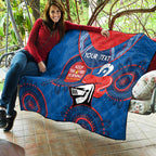 Custom NRL Knights NAIDOC Week Quilt Keep The Fire Burning Indigenous Art