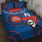 Custom NRL Knights NAIDOC Week Quilt Bed Set Keep The Fire Burning Indigenous Art
