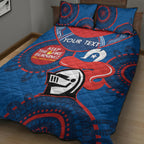 Custom NRL Knights NAIDOC Week Quilt Bed Set Keep The Fire Burning Indigenous Art