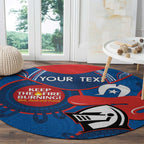 Custom NRL Knights NAIDOC Week Round Carpet Keep The Fire Burning Indigenous Art