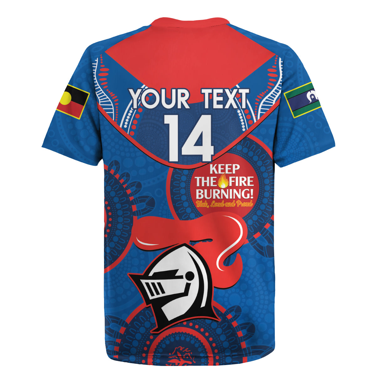 Custom NRL Knights NAIDOC Week Rugby Jersey Keep The Fire Burning Indigenous Art
