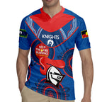 Custom NRL Knights NAIDOC Week Rugby Jersey Keep The Fire Burning Indigenous Art