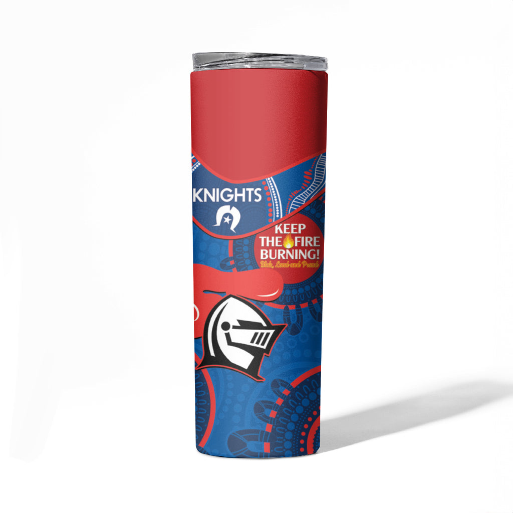 NRL Knights NAIDOC Week Skinny Tumbler Keep The Fire Burning Indigenous Art