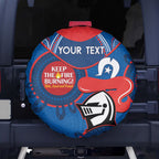 Custom NRL Knights NAIDOC Week Spare Tire Cover Keep The Fire Burning Indigenous Art