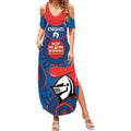 Custom NRL Knights NAIDOC Week Summer Maxi Dress Keep The Fire Burning Indigenous Art