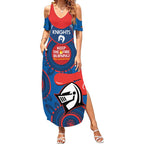 Custom NRL Knights NAIDOC Week Summer Maxi Dress Keep The Fire Burning Indigenous Art