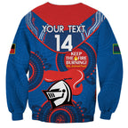 Custom NRL Knights NAIDOC Week Sweatshirt Keep The Fire Burning Indigenous Art