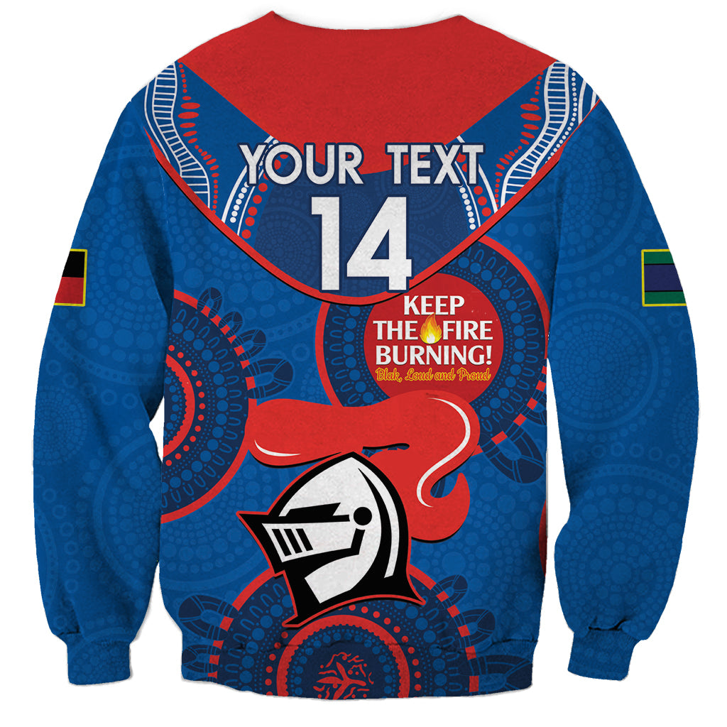 Custom NRL Knights NAIDOC Week Sweatshirt Keep The Fire Burning Indigenous Art