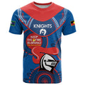 Custom NRL Knights NAIDOC Week T Shirt Keep The Fire Burning Indigenous Art