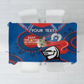 Custom NRL Knights NAIDOC Week Tablecloth Keep The Fire Burning Indigenous Art
