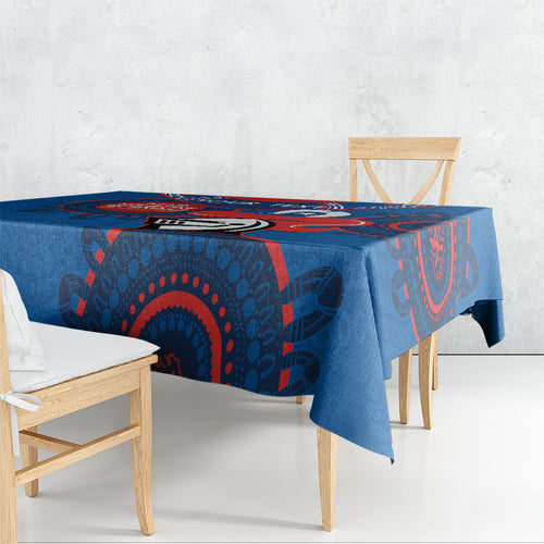 Custom NRL Knights NAIDOC Week Tablecloth Keep The Fire Burning Indigenous Art