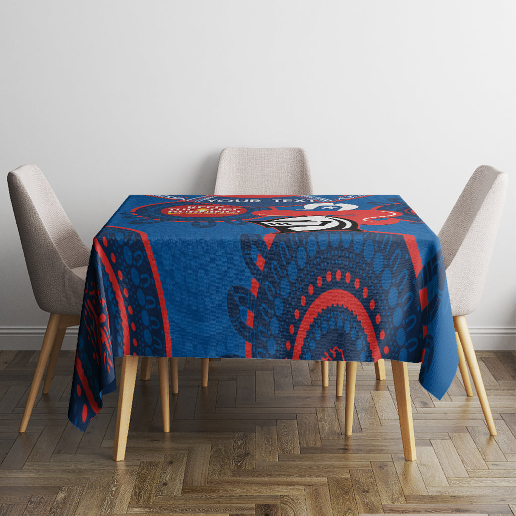Custom NRL Knights NAIDOC Week Tablecloth Keep The Fire Burning Indigenous Art