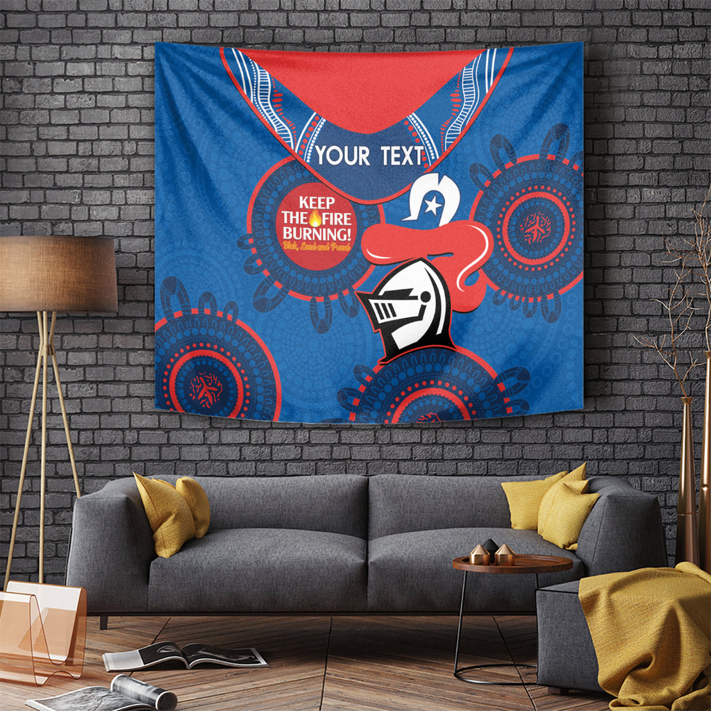 Custom NRL Knights NAIDOC Week Tapestry Keep The Fire Burning Indigenous Art