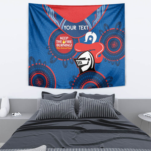 Custom NRL Knights NAIDOC Week Tapestry Keep The Fire Burning Indigenous Art