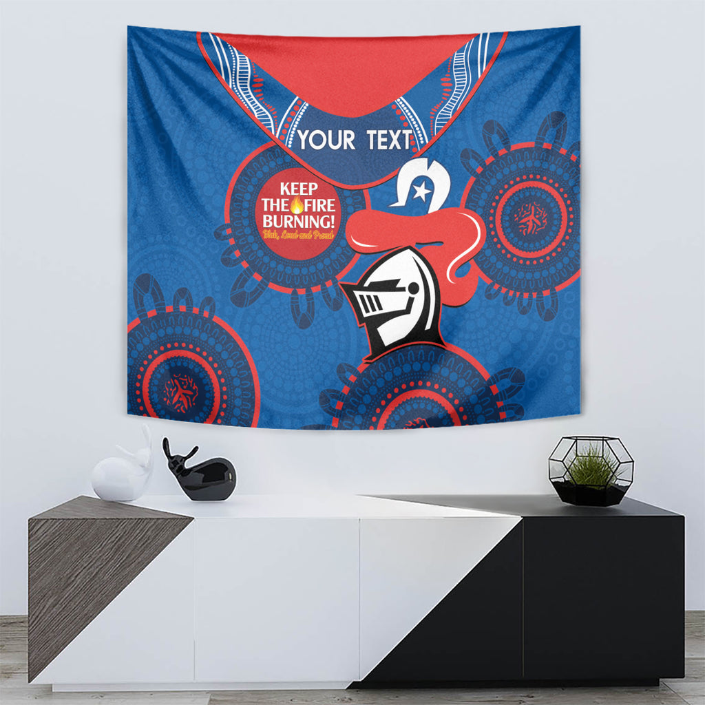 Custom NRL Knights NAIDOC Week Tapestry Keep The Fire Burning Indigenous Art