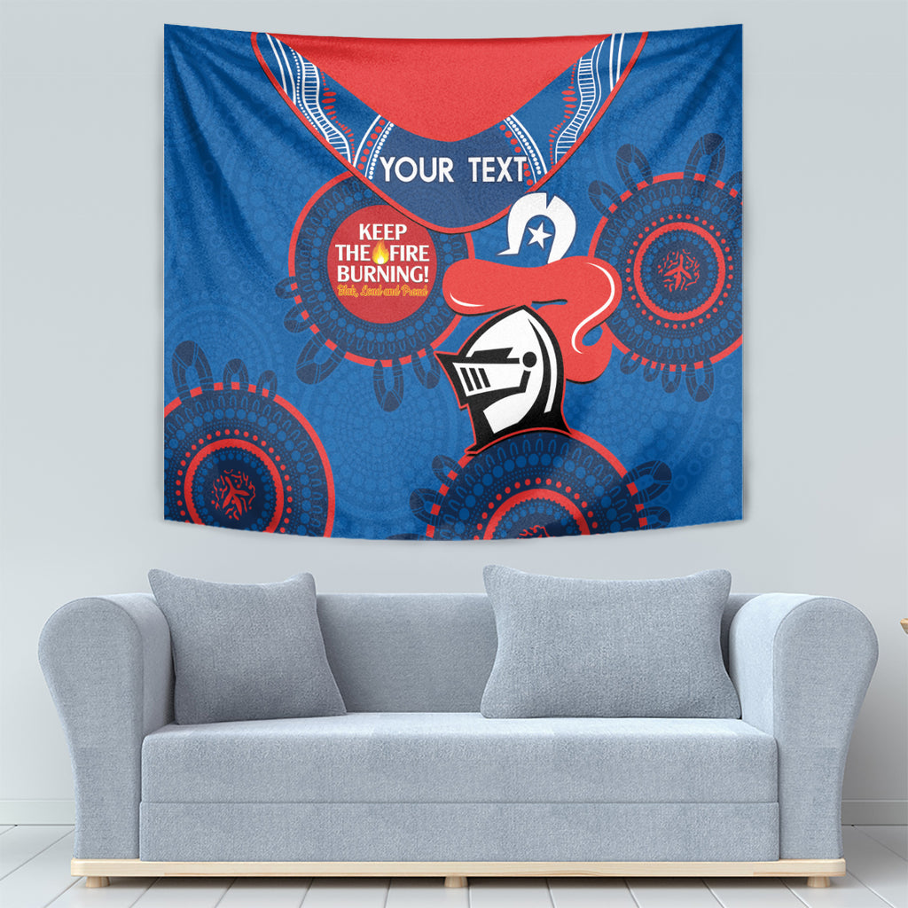 Custom NRL Knights NAIDOC Week Tapestry Keep The Fire Burning Indigenous Art