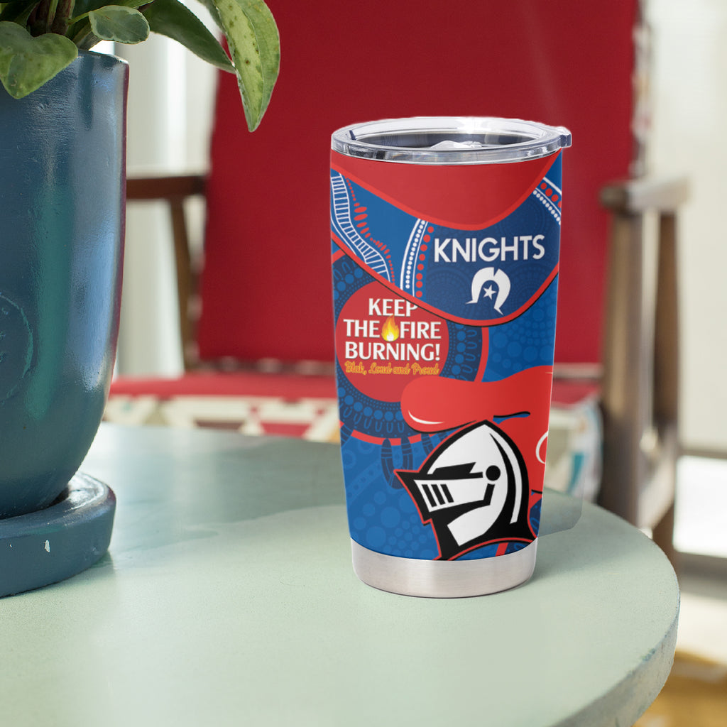 NRL Knights NAIDOC Week Tumbler Cup Keep The Fire Burning Indigenous Art