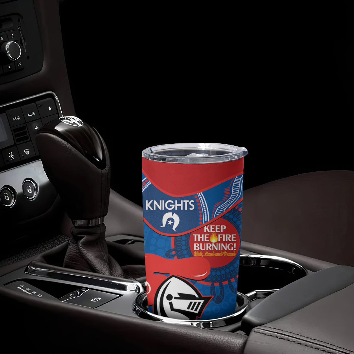 NRL Knights NAIDOC Week Tumbler Cup Keep The Fire Burning Indigenous Art