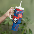 NRL Knights NAIDOC Week Tumbler With Handle Keep The Fire Burning Indigenous Art