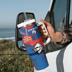 NRL Knights NAIDOC Week Tumbler With Handle Keep The Fire Burning Indigenous Art