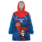Custom NRL Knights NAIDOC Week Wearable Blanket Hoodie Keep The Fire Burning Indigenous Art