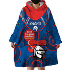 Custom NRL Knights NAIDOC Week Wearable Blanket Hoodie Keep The Fire Burning Indigenous Art